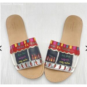 Kate Spade New York VIVA EL TACO TRUCK  Slides EUC size 8 RARE!